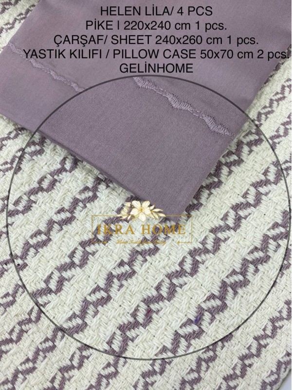 Gelin home | HELEM LILA Комплект постельного белья из 4-х предметов с покрывалом